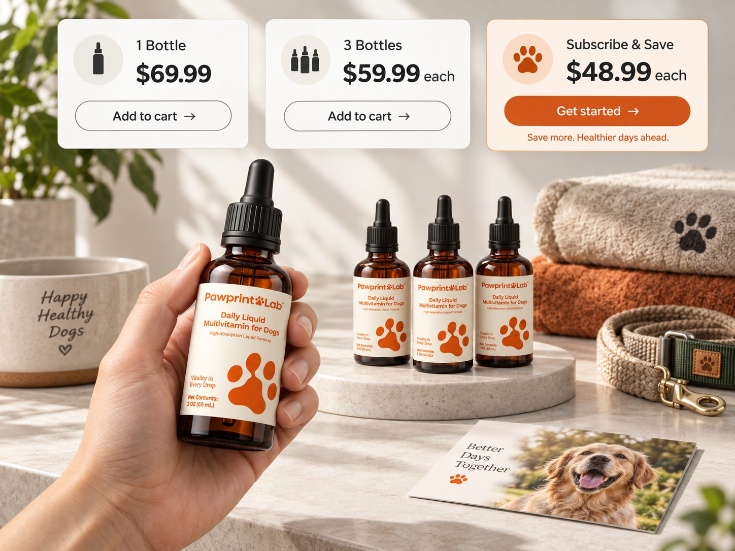 Pawprint Wellness Protocol Bottles with Special Offer