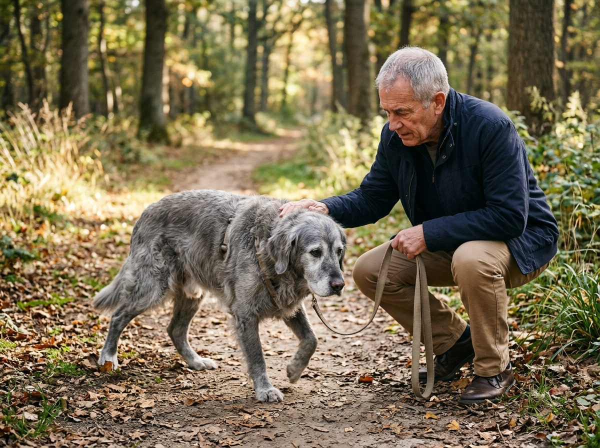 Senior dog resting