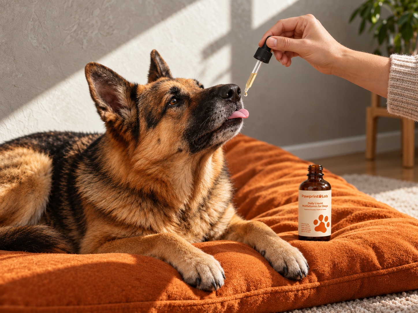 Pawprint Wellness Protocol drops added to dog food