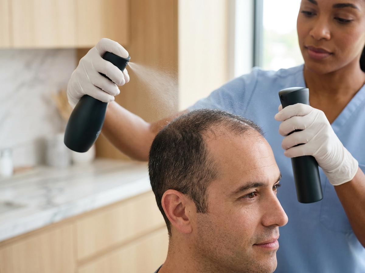 Illustration of hair follicles and DHT impact