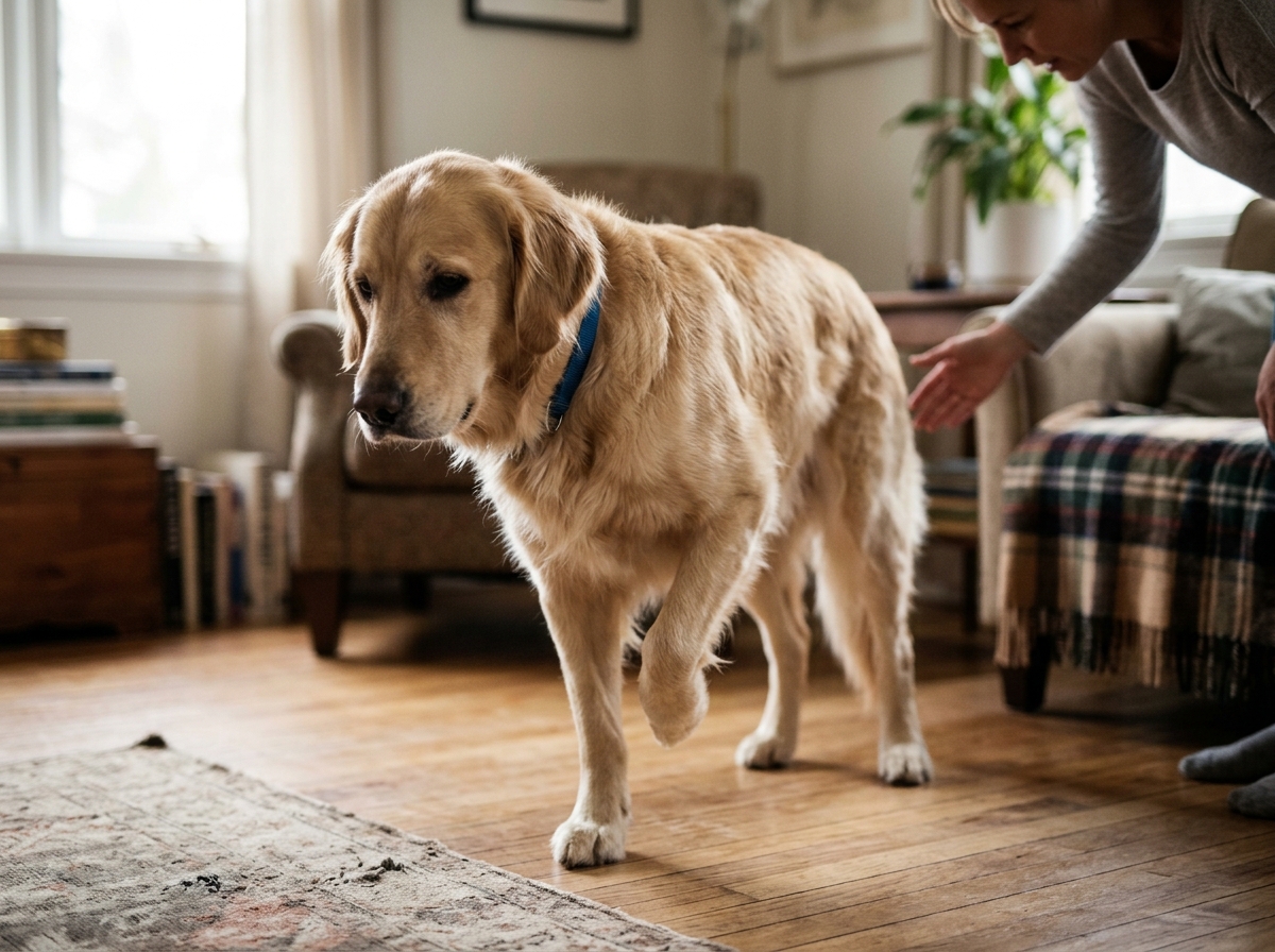 Senior dog looking active and healthy