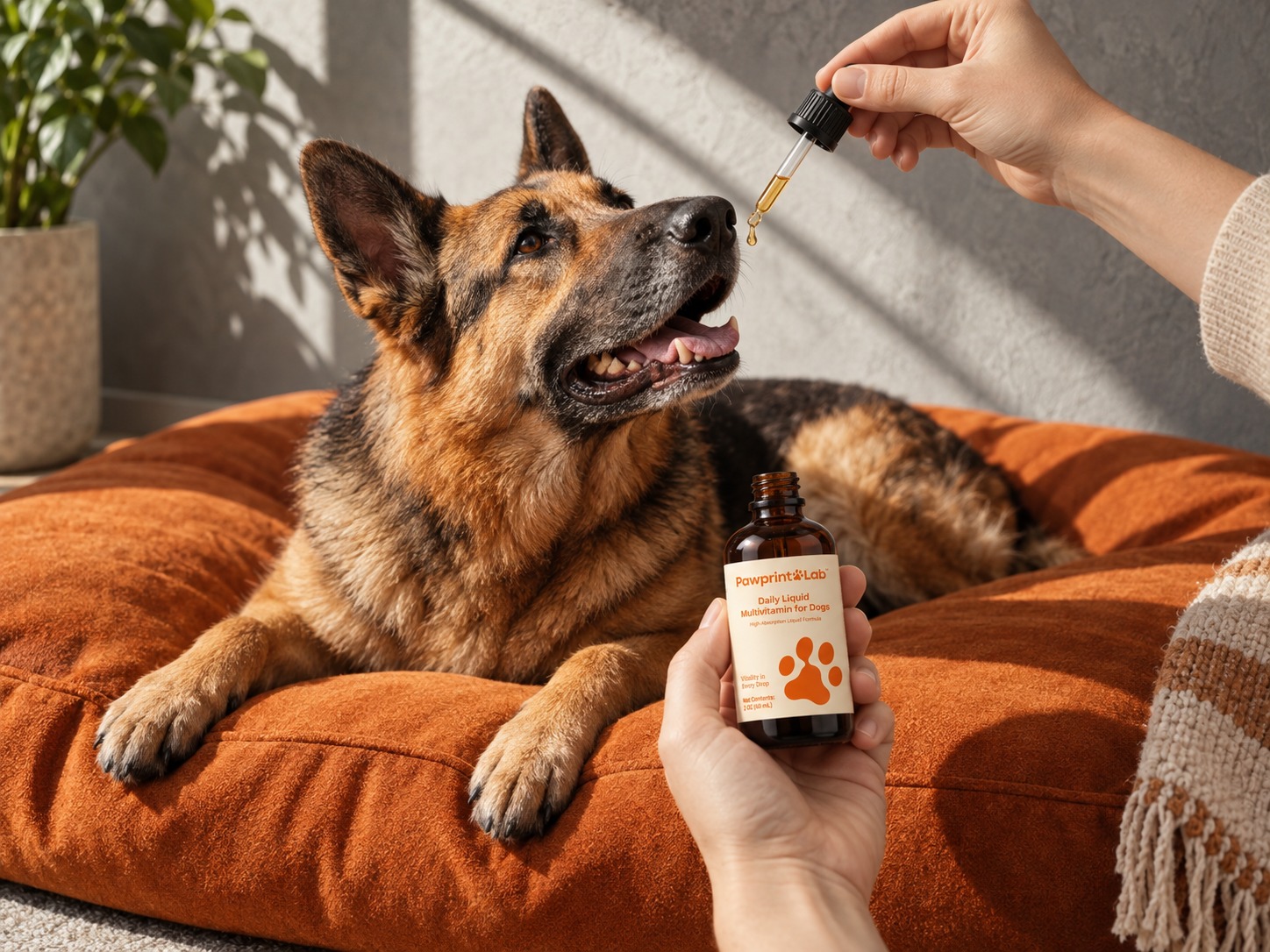 Owner treating a dog's overall wellness