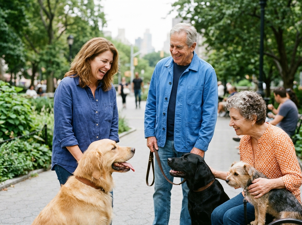 Healthy dog walking outdoors