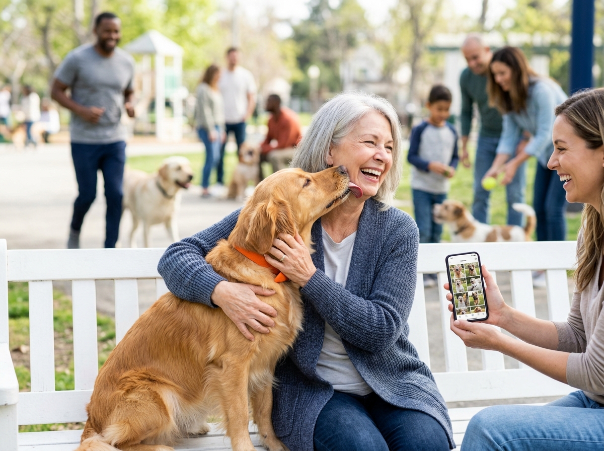 Pawprint community of happy dogs and owners
