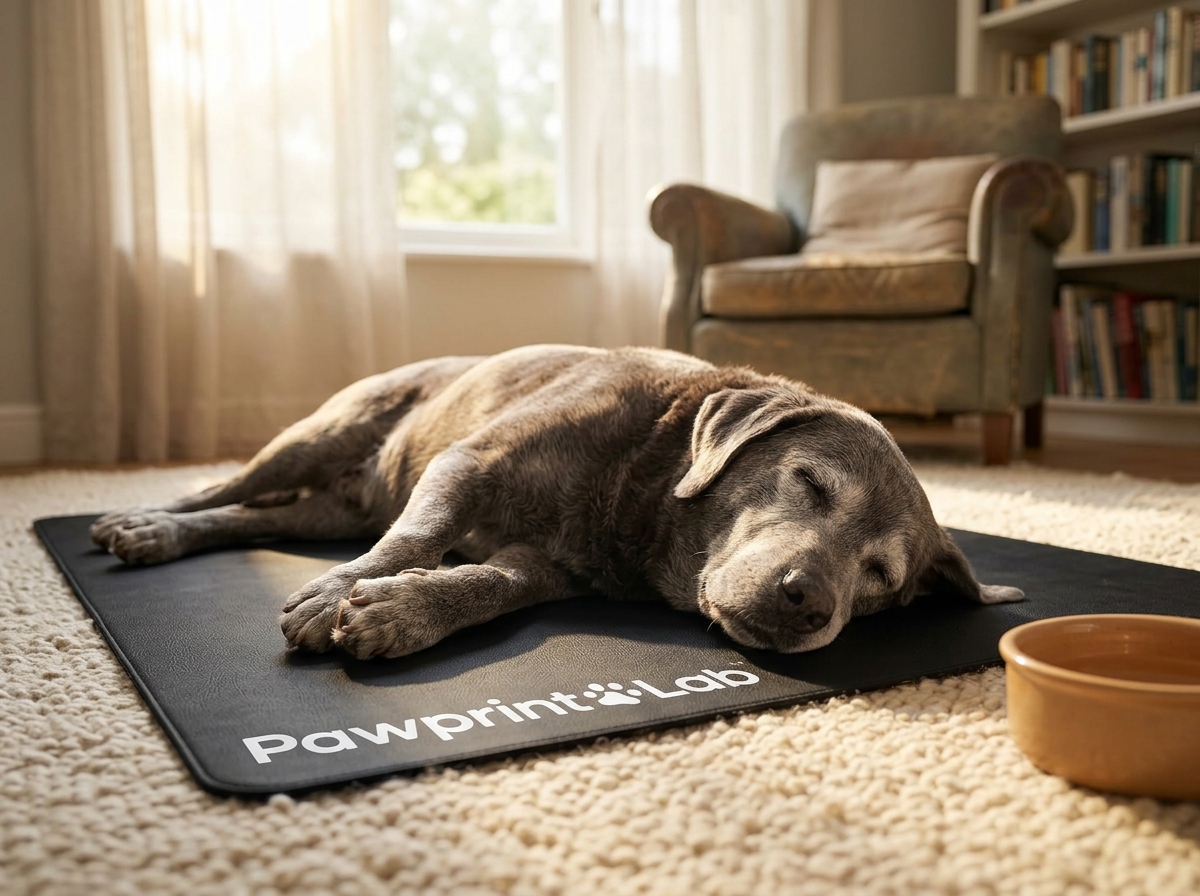 Pawprint Wellness Protocol bottle and healthy dog